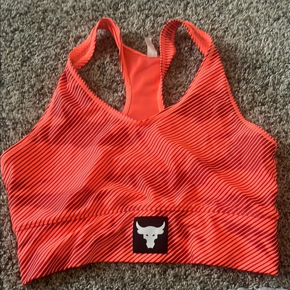 Under Armour Orange Sports Bra with Racerback Design - Picture 1 of 3
